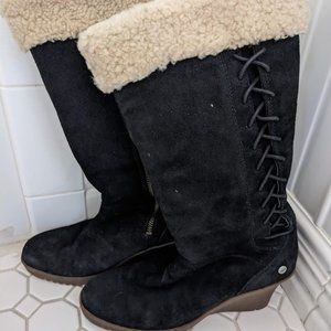 STUNNING GENUINE SUEDE UGGS TALL BOOTS SIZE 6